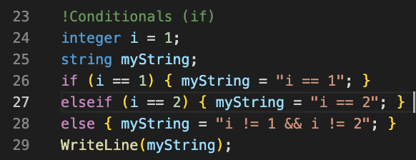 Homematic Script Beispiel in Visual Studio Code mich Homematic Script Language Plugin Syntax Highlight